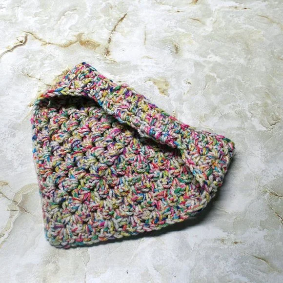 HAND CRAFTED Dog Bandana Crochet Granny Square Retro Party Colorful - Picture 3 of 11